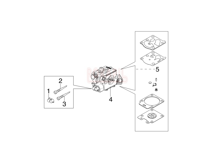 Gaźnik, zestaw naprawczy - części pilarki Oleo-Mac GS 371- schemat.PNG