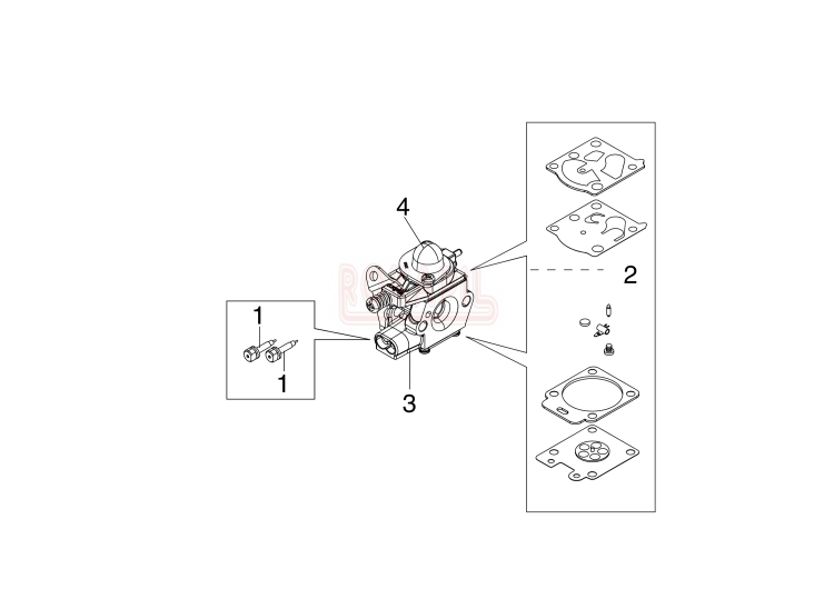Gaźnik, zestaw naprawczy, pompka paliwa, śruba regulacyjna - Kosy spalinowej Oleo-Mac -SPARTA 381 T - schemat .jpg
