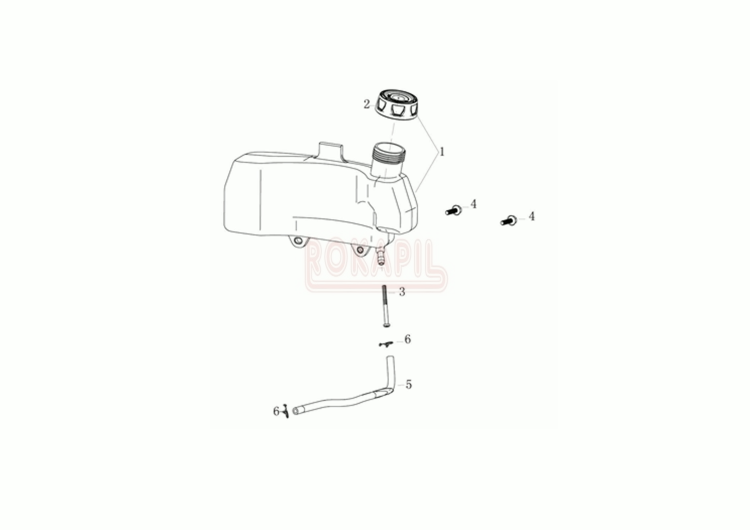 Zbiornik paliwa, korek paliwa, filtr paliwa, wąż paliwa- silnik K 805 OHV Emak - schemat.jpg