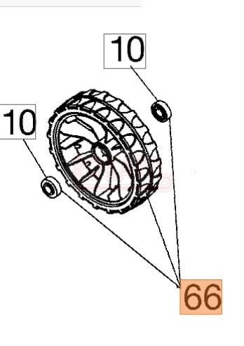 Koło przednie kpl. kosiarki Oleo-Mac MAX 48 TK ALLROAD ALU, G 53 THX ALLROAD PLUS 4 - część ORYGINALNA!