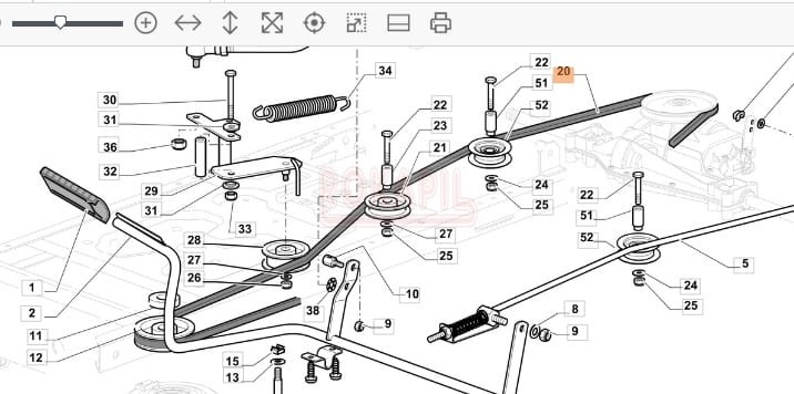 asek napędu jazdy kosiarki traktorka ogrodowego 84 12,5 KM OLEO-MAC- część ORYGINALNA!.jpg