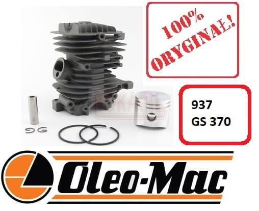 Cylinder kpl. z tłokiem i pierścieniami pilarki piły Oleo-Mac 937, GS 370 - część ORYGINALNA @.jpg