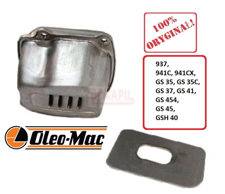 Tłumik pilarki Oleo-Mac 937, 941C, 941CX, GS 35, GS 35C, GS 37, GS 41, GS 454, GS 45, GSH 40 - część ORYGINALNA !.jpg
