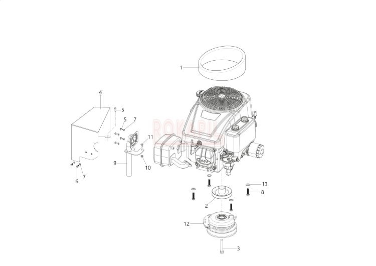 Silnik, koło pasowe, sprzęgło K1250.PNG
