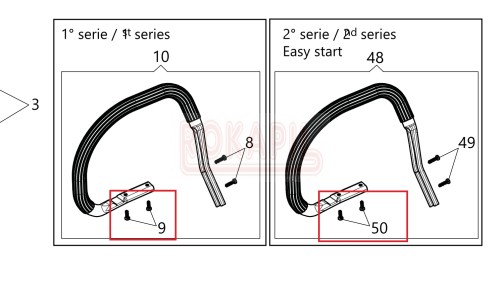Śruba w uchwycie kabłąkowym pilarki Oleo-Mac GSH 400, GSH 40, GSH 510, GSH 560  (3960165R) część oryginalna.jpg