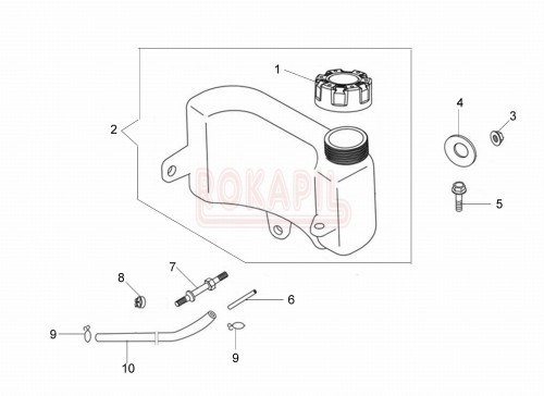Zbiornik paliwa, korek paliwa, wąż paliwa, zacisk - kosiarki spalinowej Oleo- Mac G 44 TK (K500 - AUTOCHOKE)- schemat.jpg