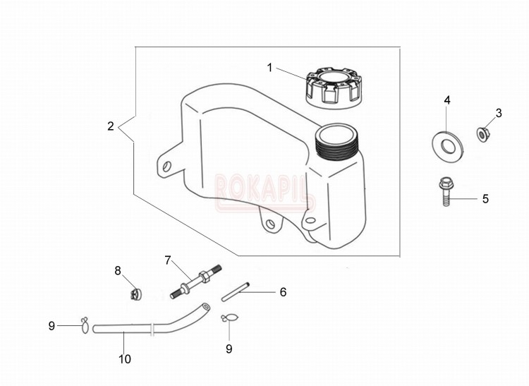Zbiornik paliwa, korek paliwa, wąż paliwa, zacisk - kosiarki spalinowej Oleo- Mac G 44 TK (K500 - AUTOCHOKE)- schemat.jpg