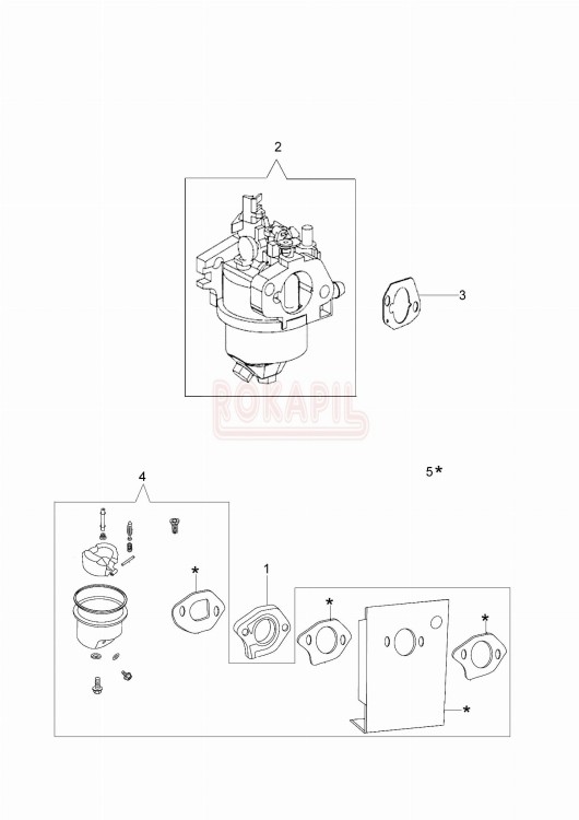 Gaźnik, uszczelka gaźnika, zestaw naprawczy - kosiarki spalinowej Oleo- Mac G 44 TK (K500 - AUTOCHOKE)- schemat .jpg