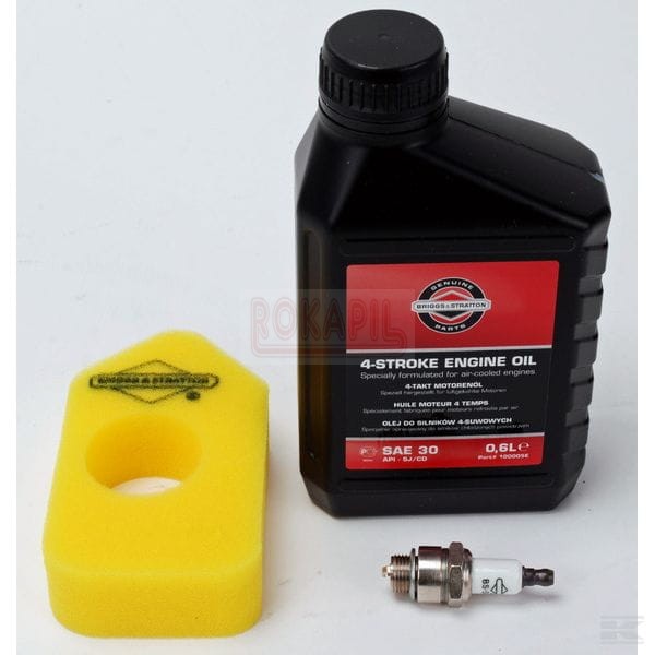 Zestaw do konserwacji B&S 450, 550, Classic, Sprint olej, świca, filtr powietrza- silnik Briggs&Stratton.jpg