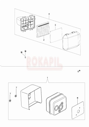Filtr powietrza, tłumik, obudowa filtra - kosiarki spalinowej Oleo- Mac G 44 TK COMFORT PLUS (K500)- schemat.jpg