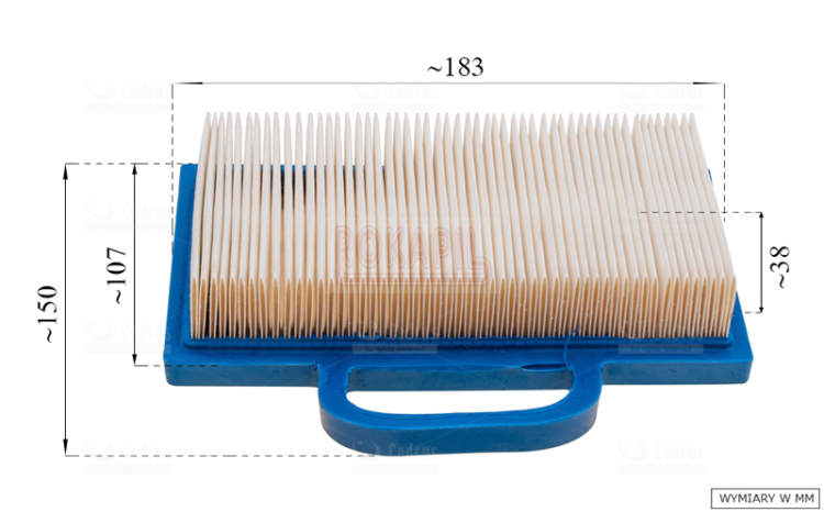 Filtr powietrza 18 - 22, 24 HP, modele 40, 44, V-Twin Intek, OHV - silnik Briggs&amp;Stratton - 499486, 499486S, 691007, 695667, 698754 - ZAMIENNIK!