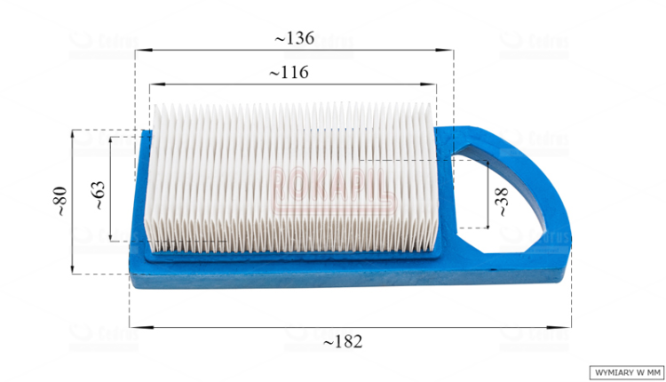 Filtr powietrza 10,5-13 HP intek, pionowy wał OHV, cartridge silnik Briggs&amp;Stratton- 697152, 613022, 697775, 698413, 797007, 794421 - ZAMIENNIK !