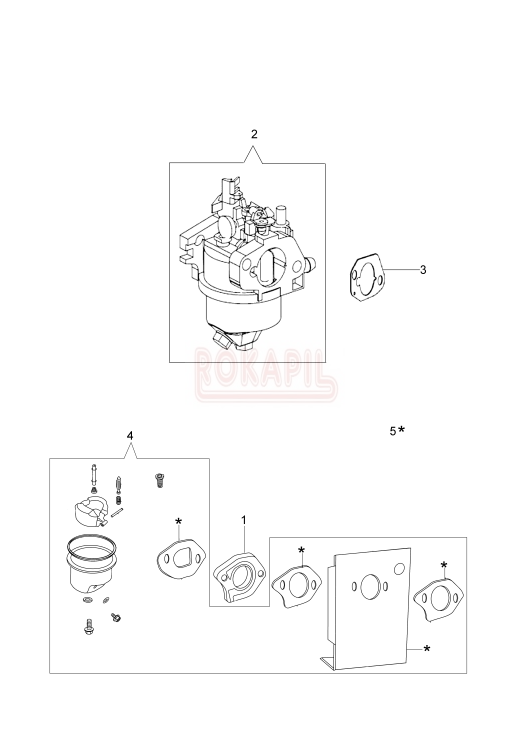 Gaźnik, uszczelka gaźnika, zestaw naprawczy - kosiarki spalinowej Oleo- Mac G 44 PK ESSENTIAL (silnik K600- AUTOCHOKE)- schemat.PNG