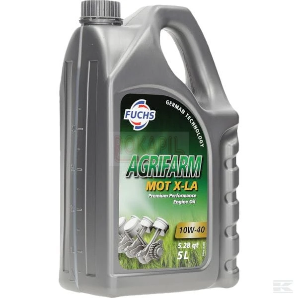 Olej Agrifarm MOT X-LA 10W40, 5 l olej silnikowy do pojazdów rolniczyc z systemem oczyszczania spalin,  czysty silnik, ochrona przed zużyciem.jpg