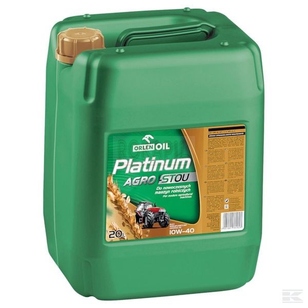 Olej Platinum Agro Stou 10W40, 20 l silnikowo-przekłądniowo- hydrauliczny w traktorach, kombajnach, ciągnikach, maszynach rolniczych.jpg