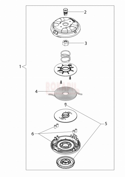 Głowica żyłkowa Speed&Go 130mm - nakrętka, sprężyna, pokrywa - Kosy spalinowej Oleo-Mac- T 241T - schemat.jpg